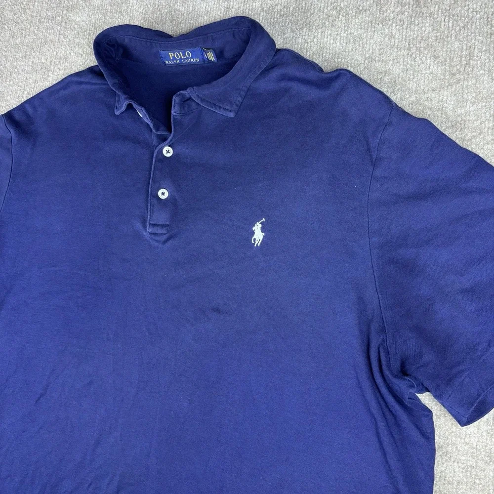 Polo Ralph Lauren Polo Shirt Men's XL Blue Short Sleeve Cotton Pony Logo Classic